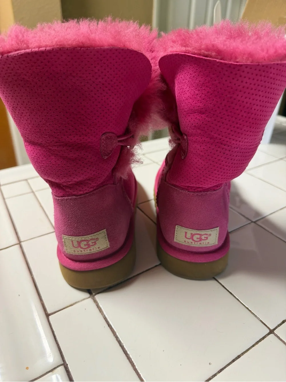 UGG Women's Plush Shearling Boots - Bright Pink